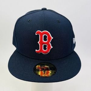 New Era 59Fifty 70331911 Navy MLB Boston‎ Red Sox On Field Fitted Cap Hat 7 5/8